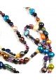 Necklace with coloured natural Pearls