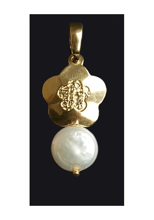 Sterling Silver Pendant Gold Plated with Cultured Pearl
